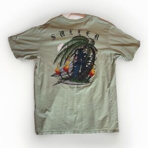 Sullen Art Graphic Tee T-shirt Men's 2XL skeleton palm tree mint green solid